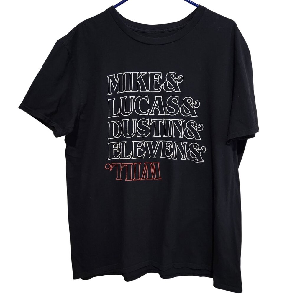 Stranger Things Men’s XL Mike Lucas Dustin Eleven Will Upside Down Graphic Tee